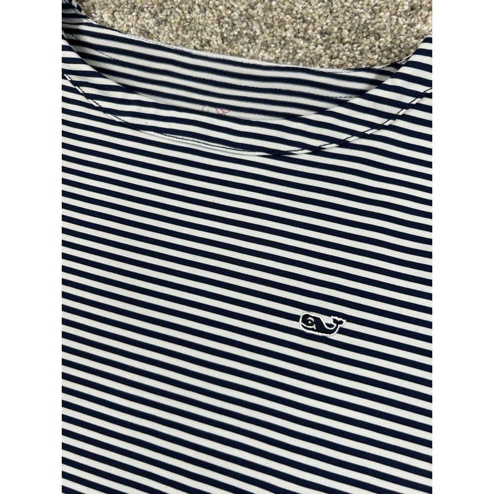 Vineyard Vines Girl XL (16) Navy Stripe Sankaty Dress Short Sleeve #0280